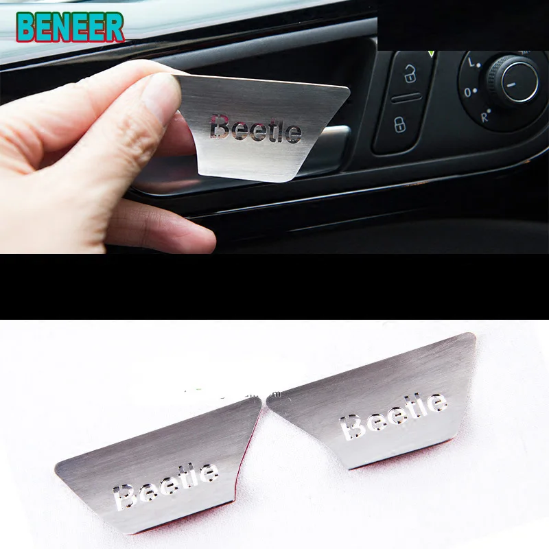 

2pcs Stianless steel car interior door handle decoration Sticker for Volkswagen Beetle