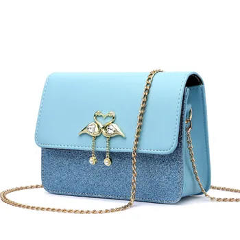 

Fashion Brand Women Bag Chains PU Leather Messenger Bag Designer Bling Shoulder Crossbody Bag For Women Handbag Bolso Mujer