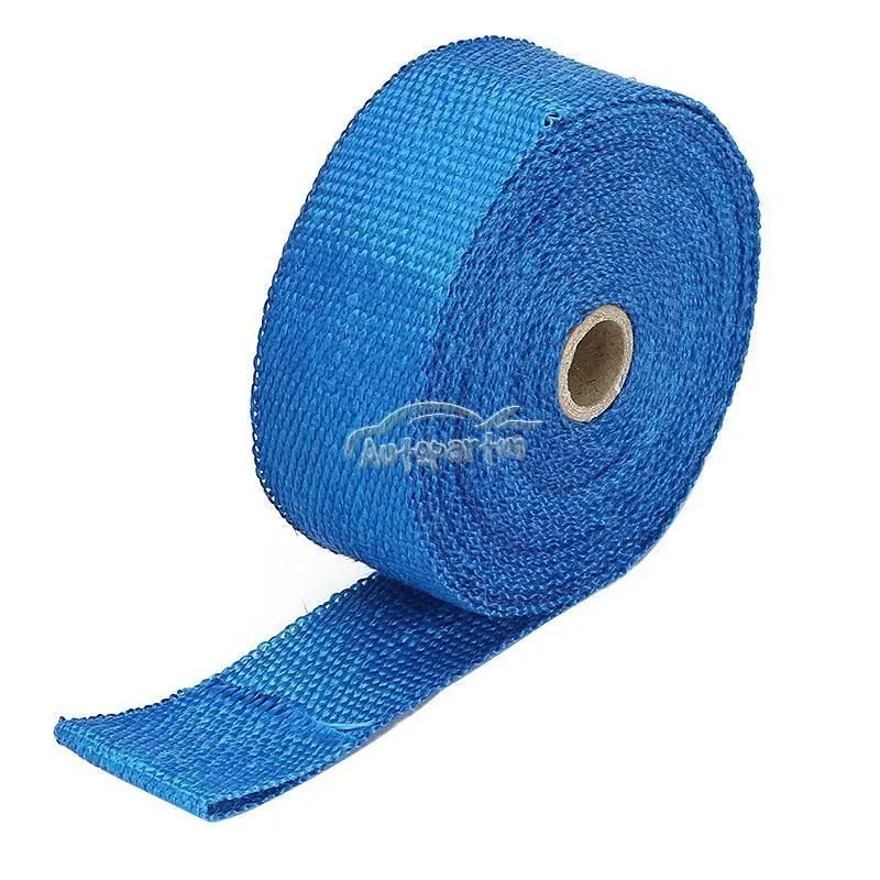 

5M Blue FIBERGLASS EXHAUST HEADER PIPE TAPE WRAP INSULATION CLOTH FIREPROOF