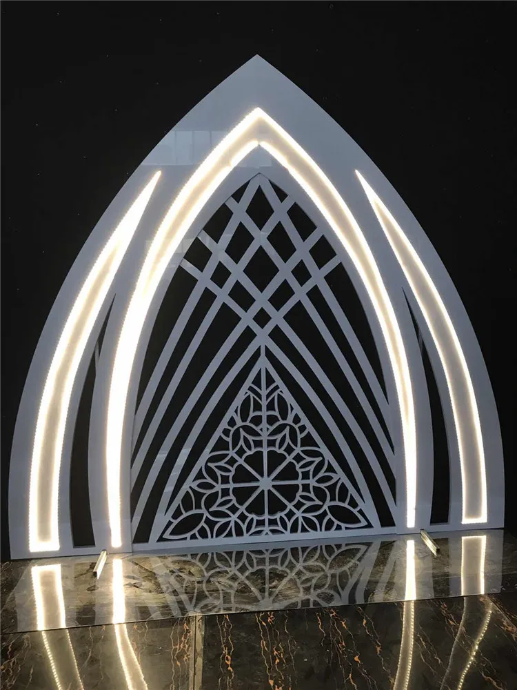 Wedding props custom European wedding stage lighting three-dimensional arch decoration display window decoration.