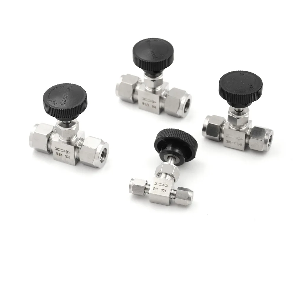 

3 4 6 8 10 12 mm tube stainless steel 304 high pressure acid proof Adjustable needle valve straight card set crane