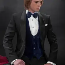 Черный реальный телефон Terno мужской шарф воротник на одной пуговице приталенный мужской костюм свадебный костюм для жениха Custme сделан последний дизайн пальто брюки