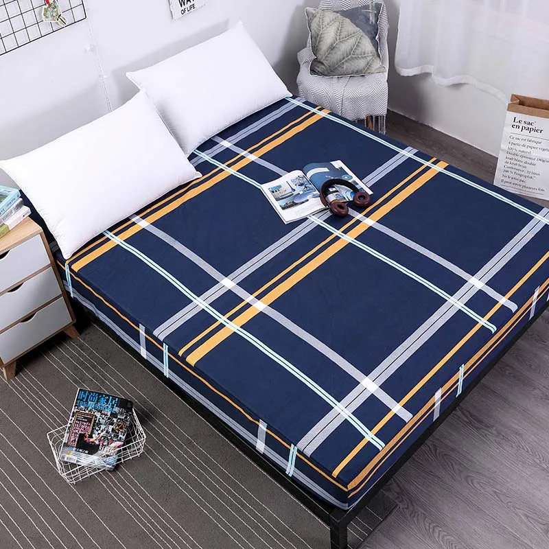 

Waterproof Printed Fitted Sheet Soft BrushedBed Mattress Cover with Elastic Band Bed Protection Pad Cover Anti Dust Mite