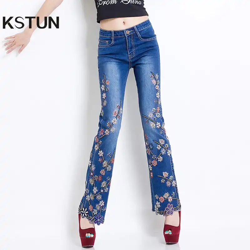 calça jeans feminina bordada com strass