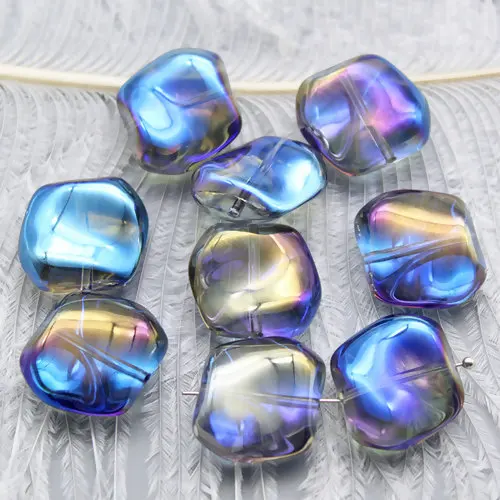 DoreenBeads светильник Lampwork из чешского стекла неправильной формы зеленый AB Радужный цвет около 19 мм x 17 мм, отверстие: около 1,2 мм, 10 шт - Цвет: Blue