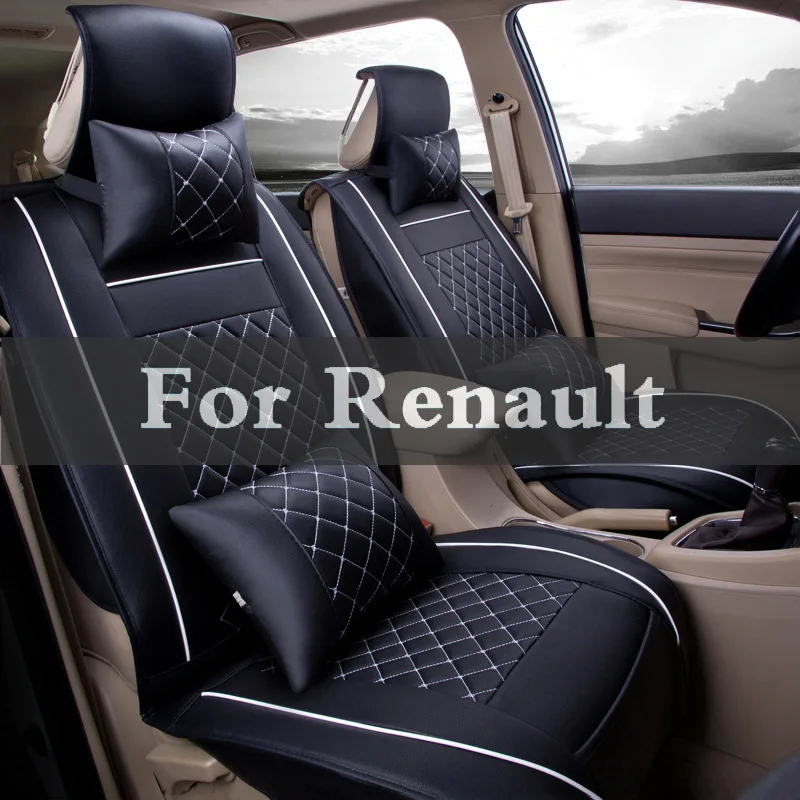 

Auto Seat Car Seat Car Seat Cover Pu Fit Seat Protector Black/Gray For Renault Captur Clio Rs V6 Duster Fluence Kadjar Koleos