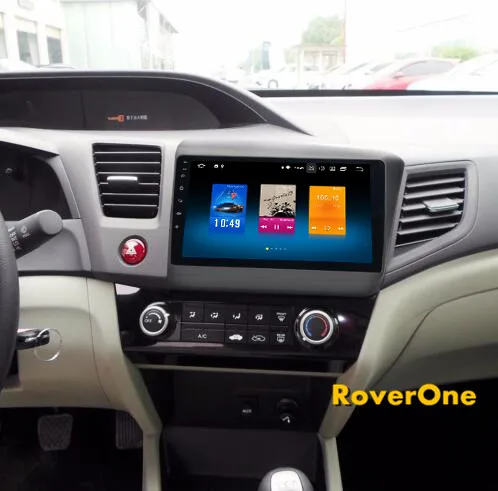 Top RoverOne Android 9.0 Octa Core Car Radio GPS For Honda For Civic 2012 2013 2014 Touchscreen Multimedia Player Stereo Bluetooth 2