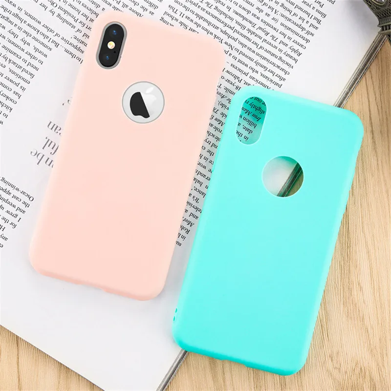 

DS-LOVEHUI Soft Candy Color TPU Phone Case for iPhone 6 6s 7 8 Silicone Case for iPhone X 7 8 6s 5s SE Plus 360 Full Cover Cases