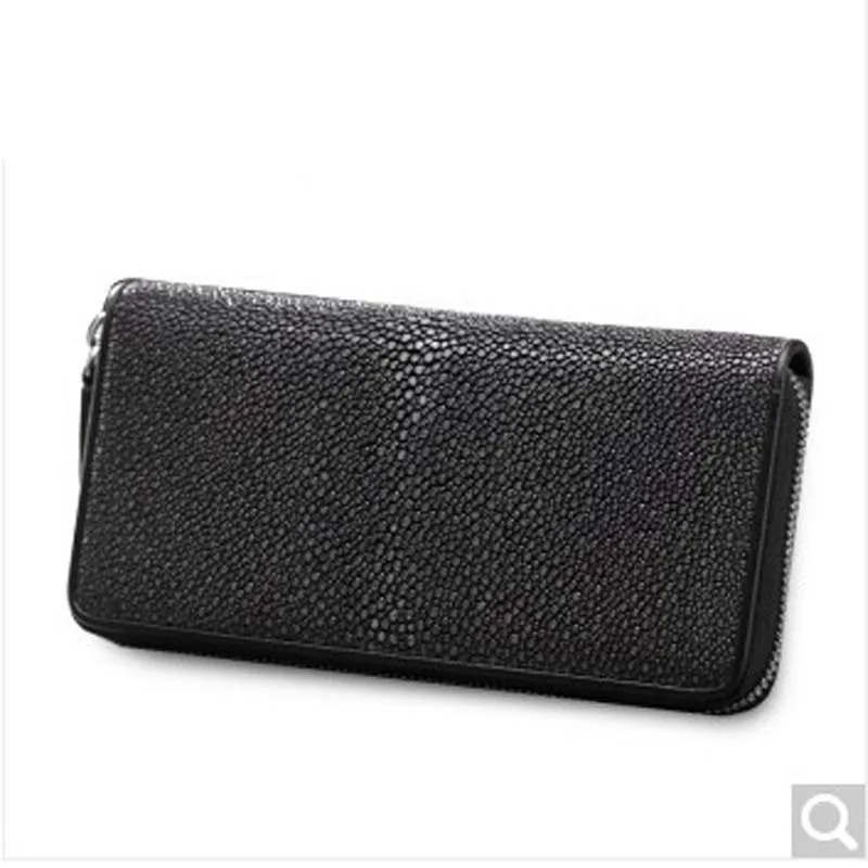 

Beijue Pearl skin man hand clutch bag stingray leather hand bag men's wallet wallet Brown