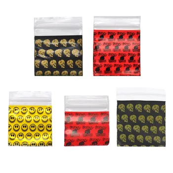 

100 Pcs Tobacco Pouch Sealed Storage Bag Skull Pattern Portable Cigarette Holder Cigarette Accessories