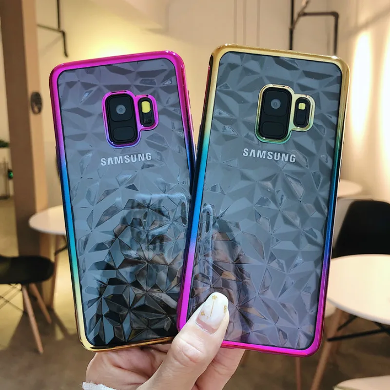 

3D Diamond Texture Gradient Plating Cover Solf Cases For Samsung Galaxy J2 J3 J4 J5 J6 J7 A3 A5 A6 A7 A8 2016 2017 Pro 2018 A750