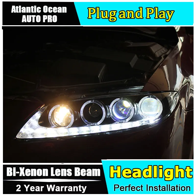 

AUTO.PRO 2003-2013 For mazda 6 headlights LED light bar DRL h7 For mazda 6 head lamps Q5 bi xenon lens parking light car styling