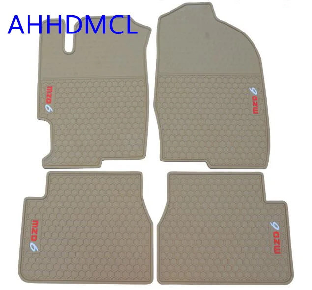 AHHDMCL автомобильный резиновый коврик для пола Нескользящие коврики для ног для Mazda 6 левый руль - Название цвета: Бежевый