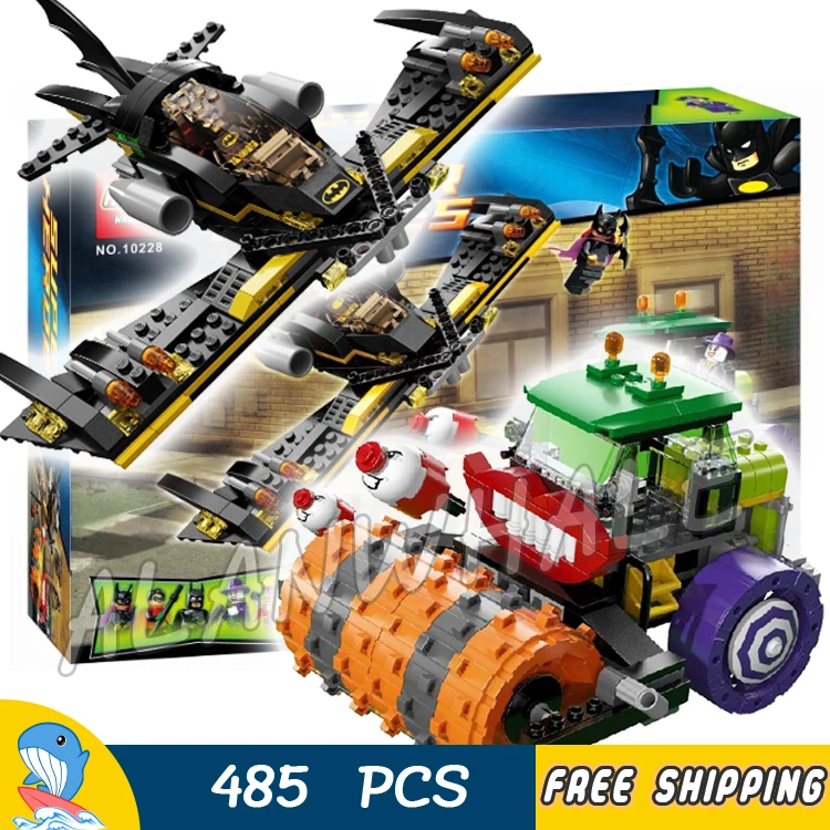 

485pcs Super Heroes Batman Movie The Joker Steam Roller Batwing Robin 10228 Model Building Blocks Toy Brick Compatible With lego