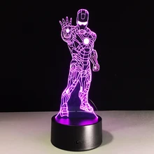 Top sale Iron Man Colorful gradient font b 3D b font night font b light b