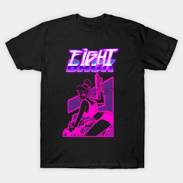 

Men tshirt Short sleeve Fight Back Retrowave T Shirt Women t-shirt