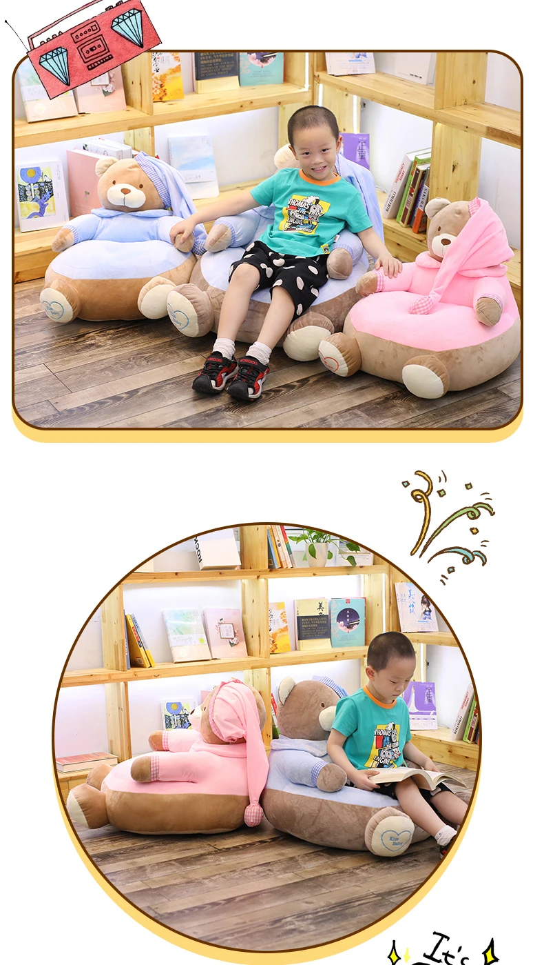 1 шт. 45 см Мультфильм Детские Мишка диван стул плюшевые игрушки прекрасный подушку игрушки мягкие диван животных кукла подарок для детей