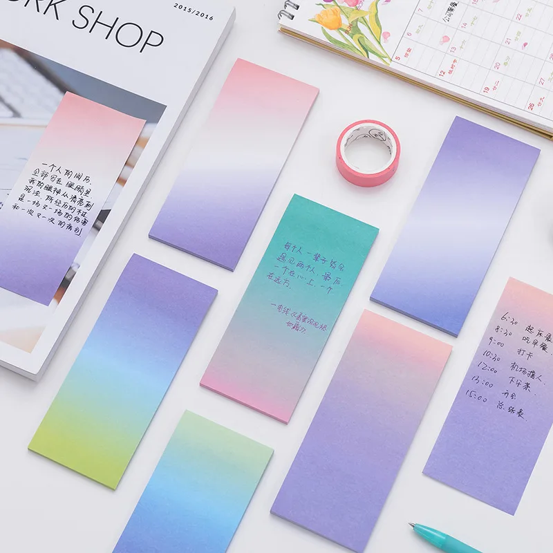 

Creative Color Long Section Gradient N Times Sticky Notes Can Tear A Message Notes Sticky Notes Students School Office Supplies