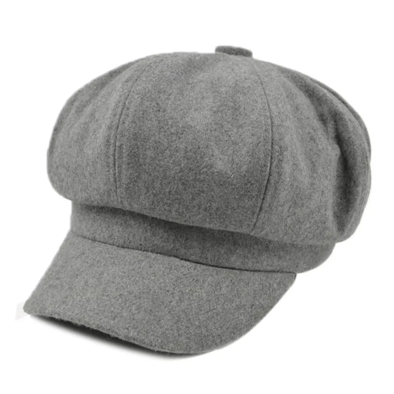 Новинка, брендовая дизайнерская женская модная шапка, осенняя зимняя шапка, женские шапки, высокое качество, камвольная, солнцезащитные козырьки, Gorras - Цвет: light grey