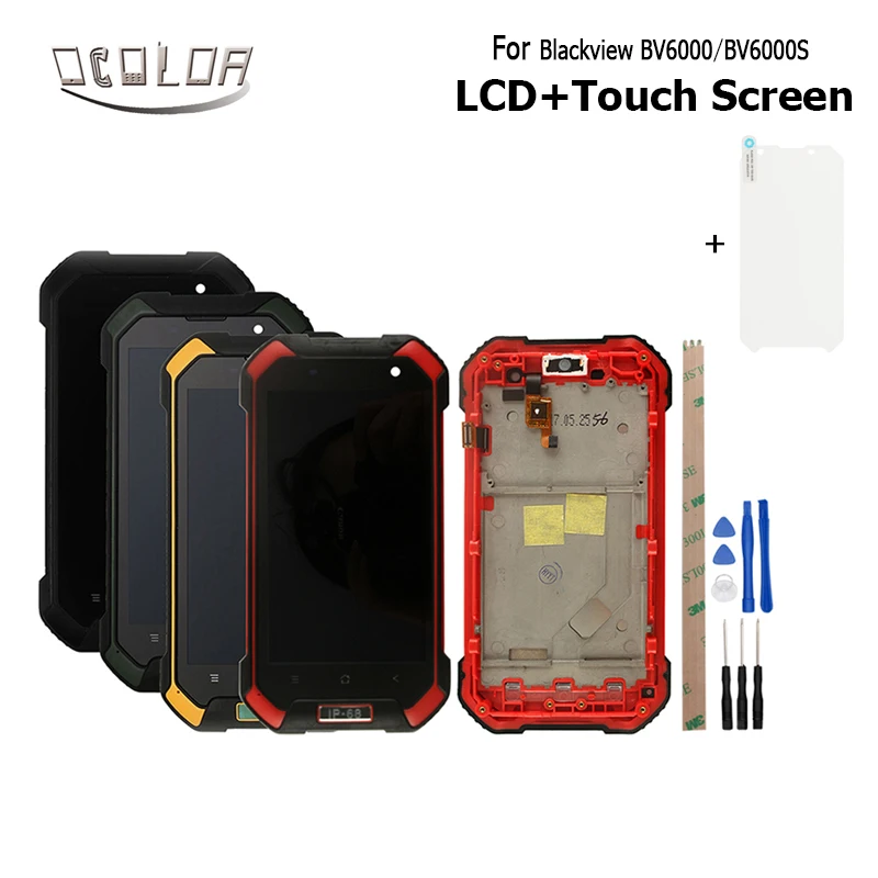 

ocolor For Blackview BV6000 BV6000S Android 7.0 LCD Display+Touch Screen+Frame Screen Digitizer Assembly Replacement+Tools+Film