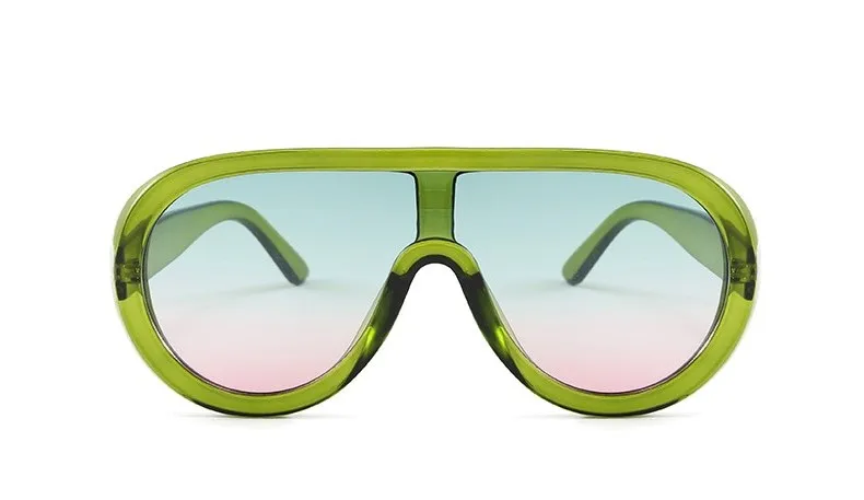 Ralferty Овальные Солнцезащитные очки женские интегрированные зеленые солнцезащитные очки женские очки оверсайз UV400 покрытие очки модные очки D8081
