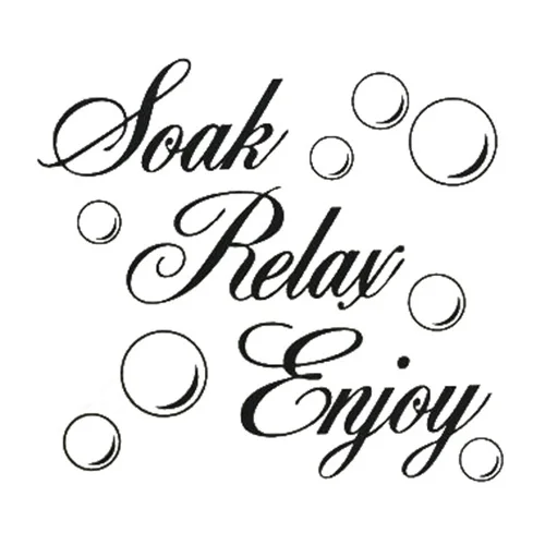 

Best SOAK RELAX ENJOY Bathroom Wall Art Quote Sticker Vinyl Decal Home Art Decoration: black