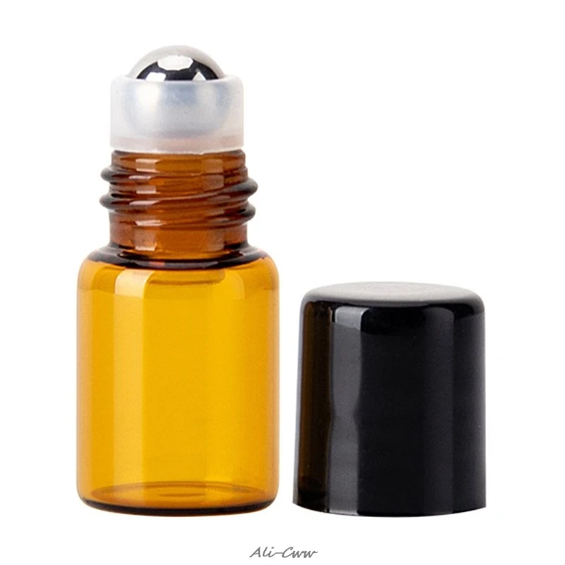 Mini Empty Glass Rolling Ball Bottle Essential Oil Perfume Liquid Container Refillable Travel Tool