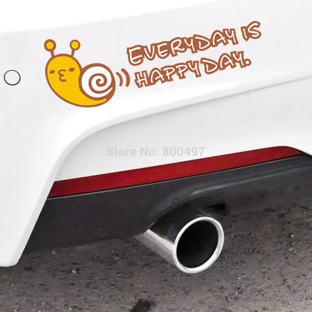 10 x Funny Snails EVERYDAY IS HAPPY DAY Car Sticker Auto Decal Accessoried for Tesla Toyota Volkswagen Hyundai Lada |