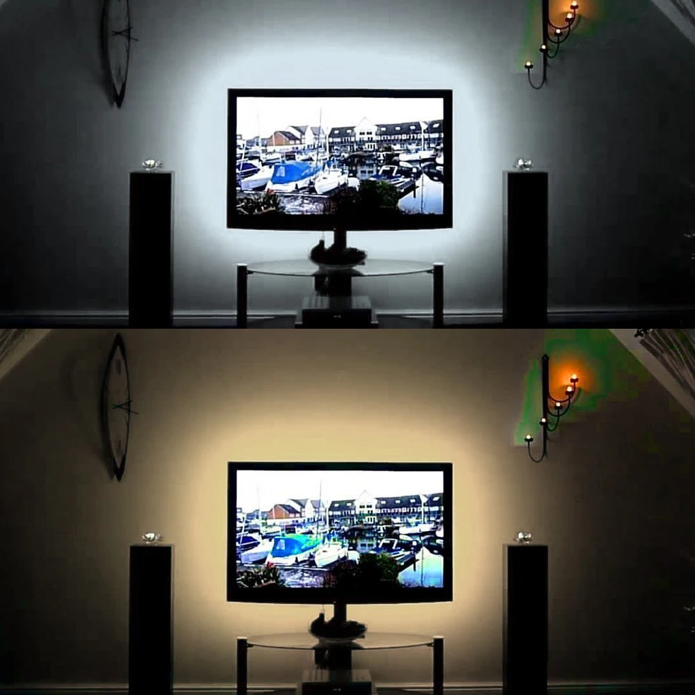 USB Powered RGB LED Strip Mood night Light Background Flat Screen HDTV LCD lamp 