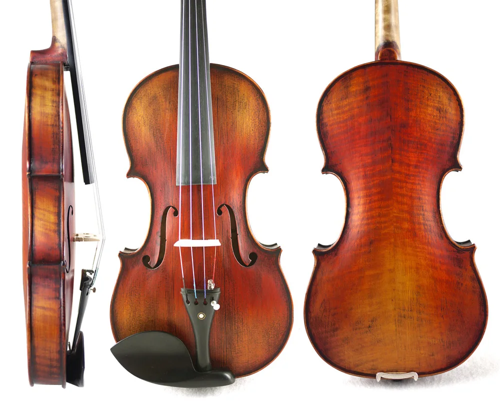 Копия 1715 Stradivarius скрипки#1673, скрипка ручной работы масляного лака, продвинутый уровень, сибирская ель, богатый цвет