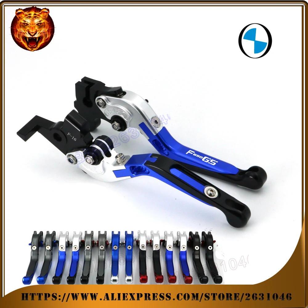 

For BMW F650GS F650 GS Dakar 650GS 2003-2007 LOGO BLACK BLUE Motorcycle Adjustable Folding Extendable Brake Clutch Lever