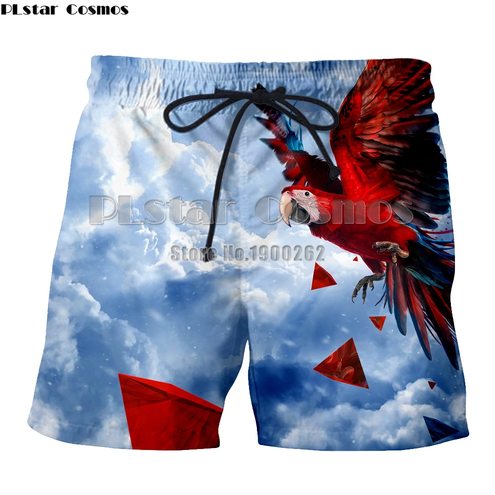 PLstar Космос животных стиль птица 3D печатных Красочные Птицы Лето мультфильм стиль новые мужские шорты печать 3d шорты плюс размер S-5XL