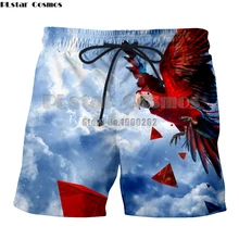 PLstar Космос животных стиль птица 3D печатных Красочные Птицы Лето мультфильм стиль новые мужские шорты печать 3d шорты плюс размер S-5XL