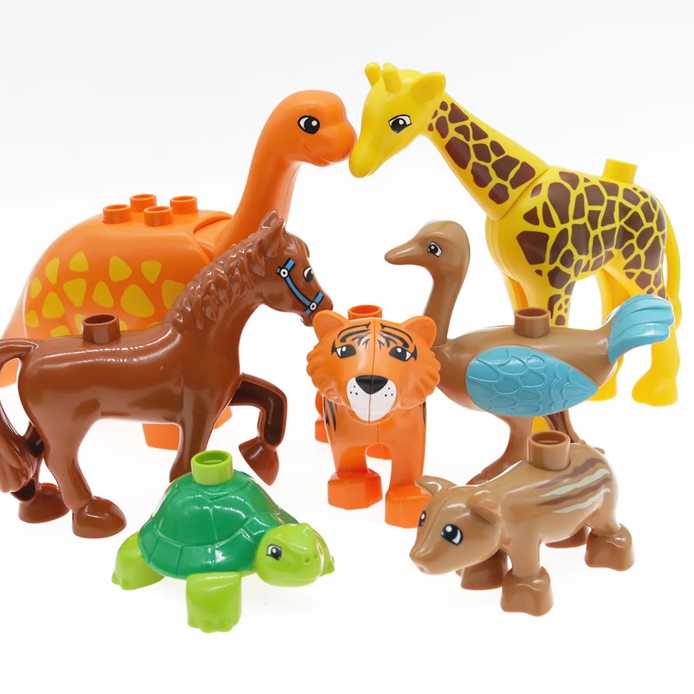 

Animal Series Model Figures Big Building Blocks Animals Educational Toys For Kids Children Gift Compatible With Duploe