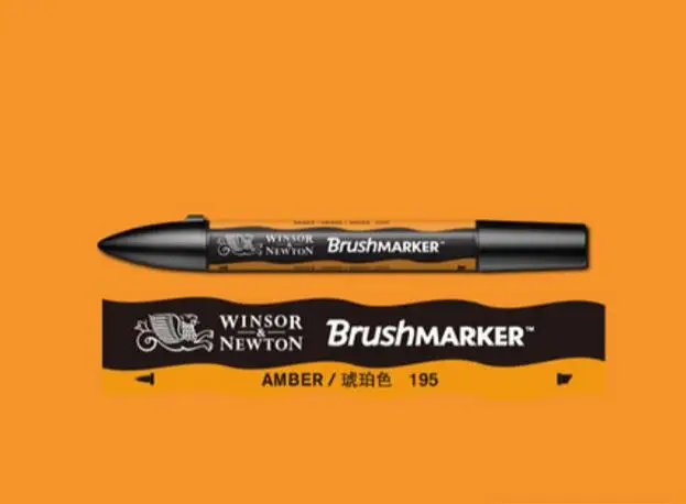 Winsor& Newton кисть Маркер ручки краски на спиртовой основе быстро сохнет красный желтый оранжевый коричневый тон - Цвет: Amber