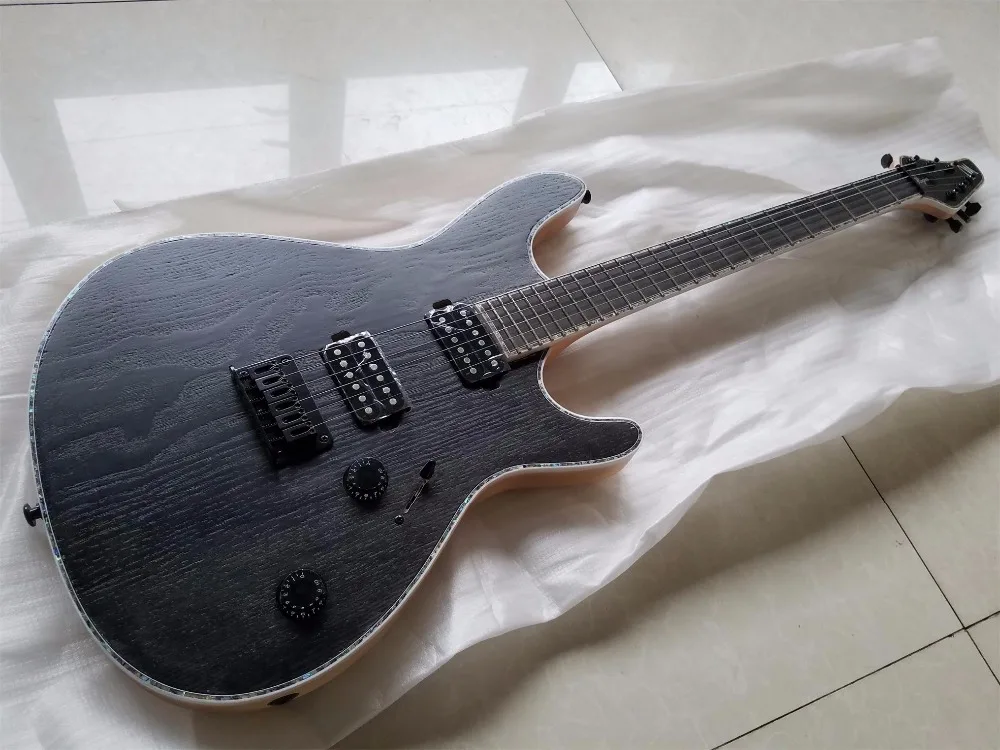 

2018 Good Quality Mayoners Custom Guitar 6 strings Regius Matt Black Color Neck Through Abalone Binding Free Shipping