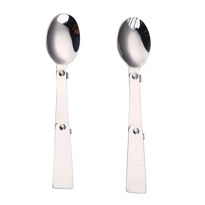 Outdoor Folding Fork Travel Camping Utensil Stainless Pocket Spoon Fork Kitchen Accessories Dinner Dessert Fruit Fork 20JY1706