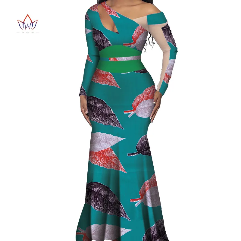 Vestidos африканские платья для женщин Дашики элегантное вечернее платье размера плюс Srapless традиционная африканская одежда WY4526 - Цвет: 2