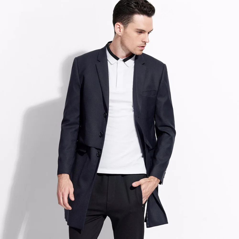 即日出荷 可能 ブランド男性服ファッション 16 春秋 80 ウールロングコートシングルブレストメンズオーバーコートジャケット 免税 店 Agosto Com Tr