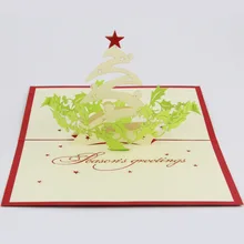 Qubiclife Рождество желаю 3D стерео Рождество карт Творческий открытка ручной работы