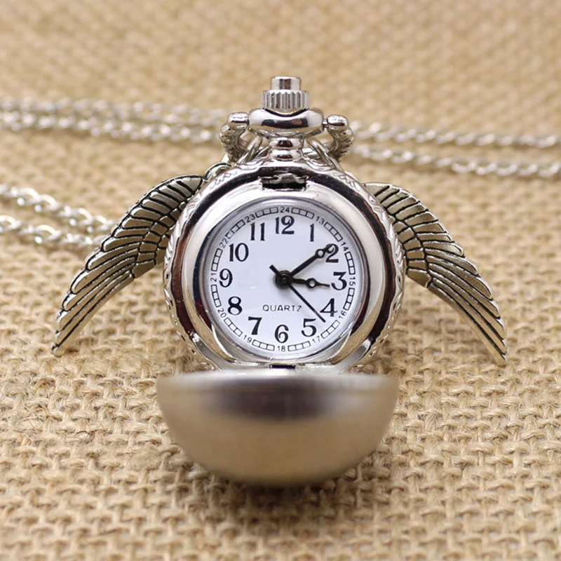 Shellhard 1 шт. ретро элегантный снитч карманные часы Quidditch крылья кулон часы с ожерельем мяч карманные часы 2 цвета