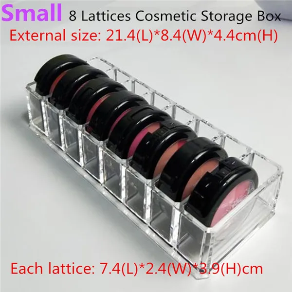 8 решеток Коробка органайзер косметический держатель акриловая губная помада/тени для век/косметика органайзер ящик для хранения для женщин/женщин