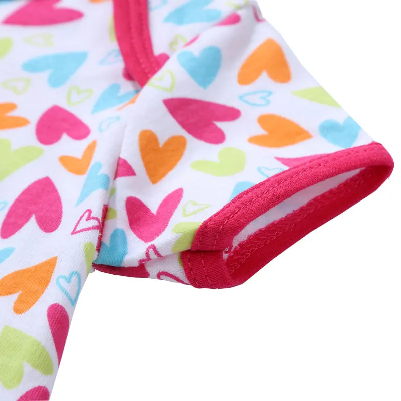 3Pcslot Bodysuit Baby Summer Short Sleeve Cotton Love Printed Fashion Infant Newborn Baby Girl Clothes Onesie Jumpsuit for Baby (3)