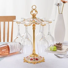 Роскошный дворец Кубок вина стойку Бар висит вниз головой Европейский гостиная личность чашки держатель Ретро обладатель Кубка вина