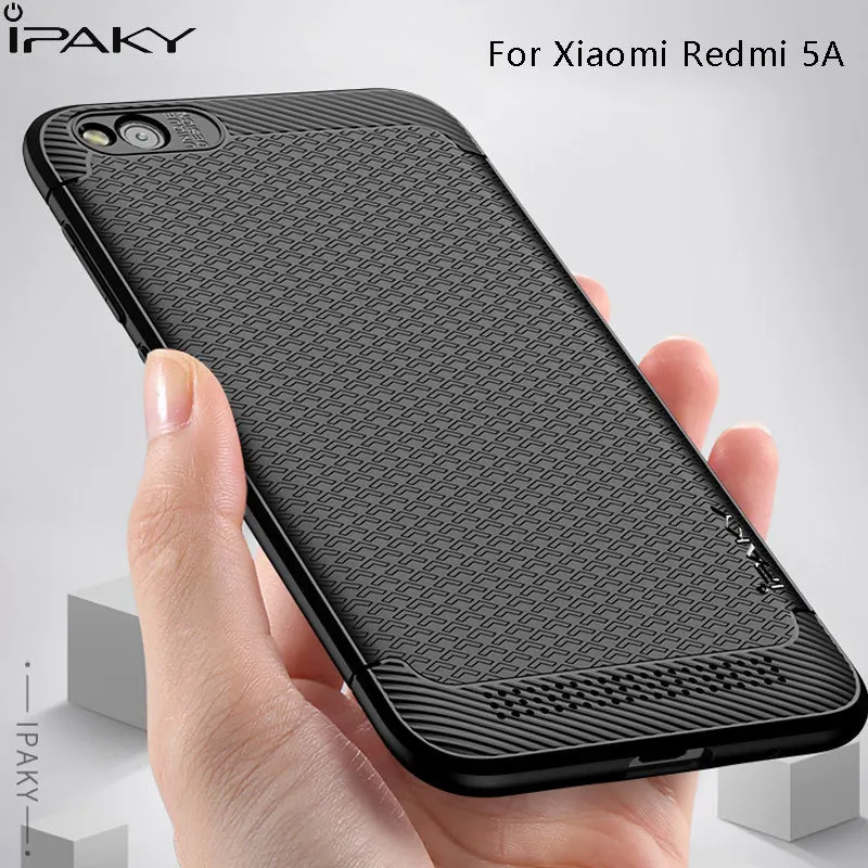 

Ipaky Case Xiaomi Redmi 5A Case Cover Business Silicone Soft Cover 3D Non-slip Texture Shockproof Phone Case For Redmi 5a cases