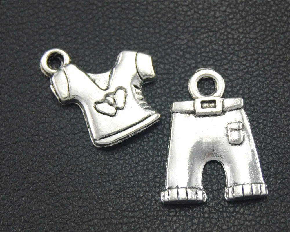 50pcs Silver Color T-shirt and shorts Charm Pendant DIY Necklace Bracelet Bangle Findings A1770 | Украшения и аксессуары