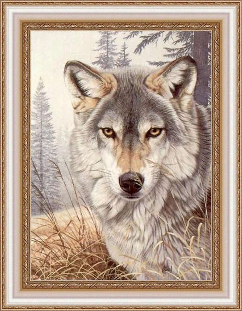 diamond painting kit diamond embroidery wolf animal full ...