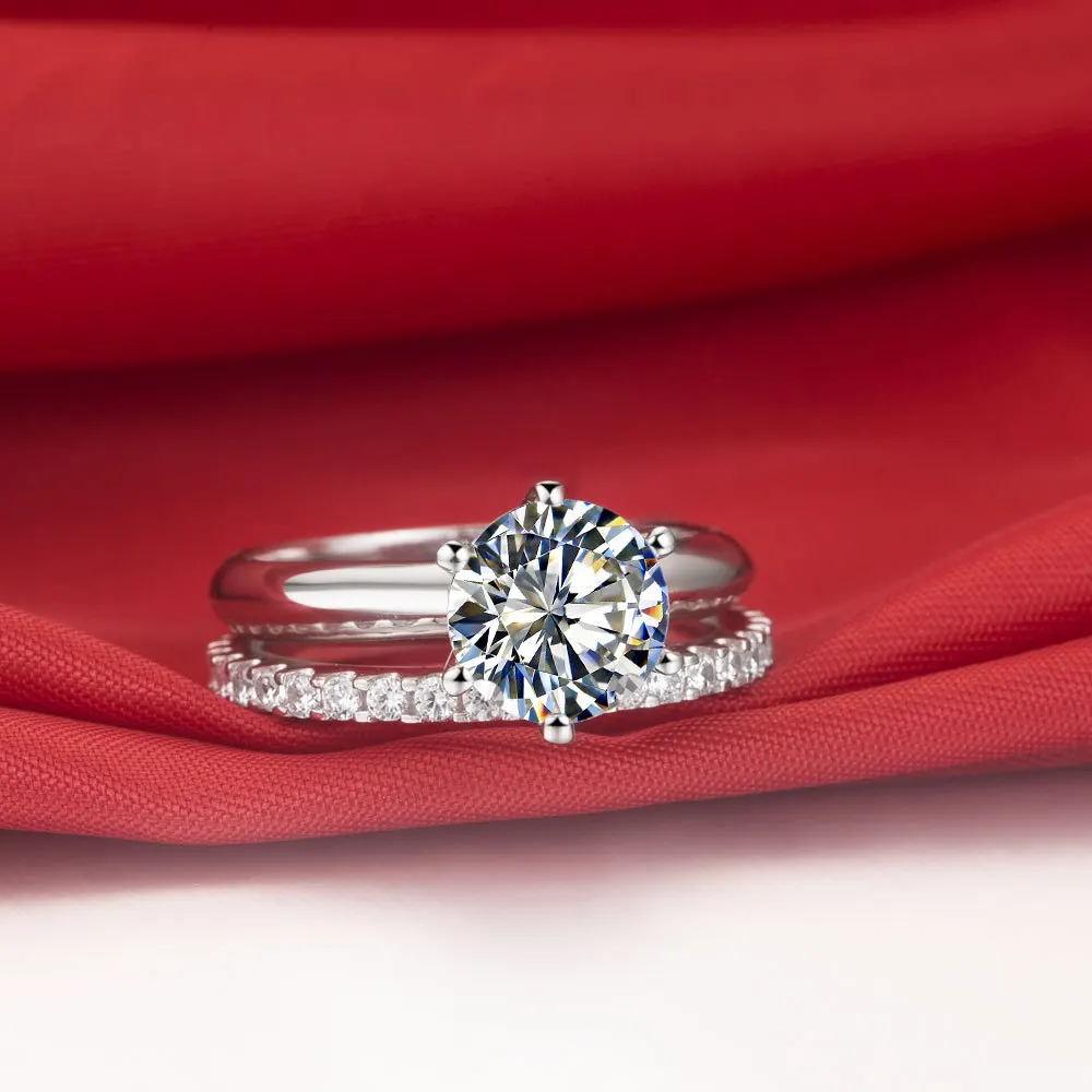 3ct Genuine Synthetic Diamonds Engagement Rings Set Eternity Band 3ct Genuine Synthetic Diamonds Engagement Rings Set Eternity Band Sterling Silver Marriage Ring Wedding Jewelry For Birdal S925 In From