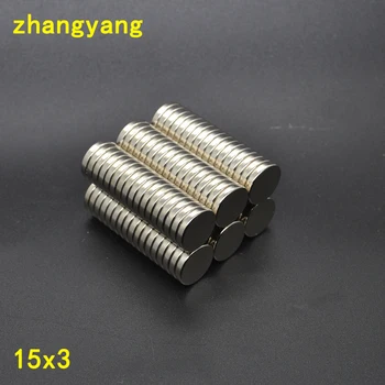 

100pcs 15x3 Super Powerful Strong Bulk Small Round NdFeB Neodymium Disc Magnets Dia15 x 3 mm Rare Earth NdFeB Magnet 15*3 15*3mm