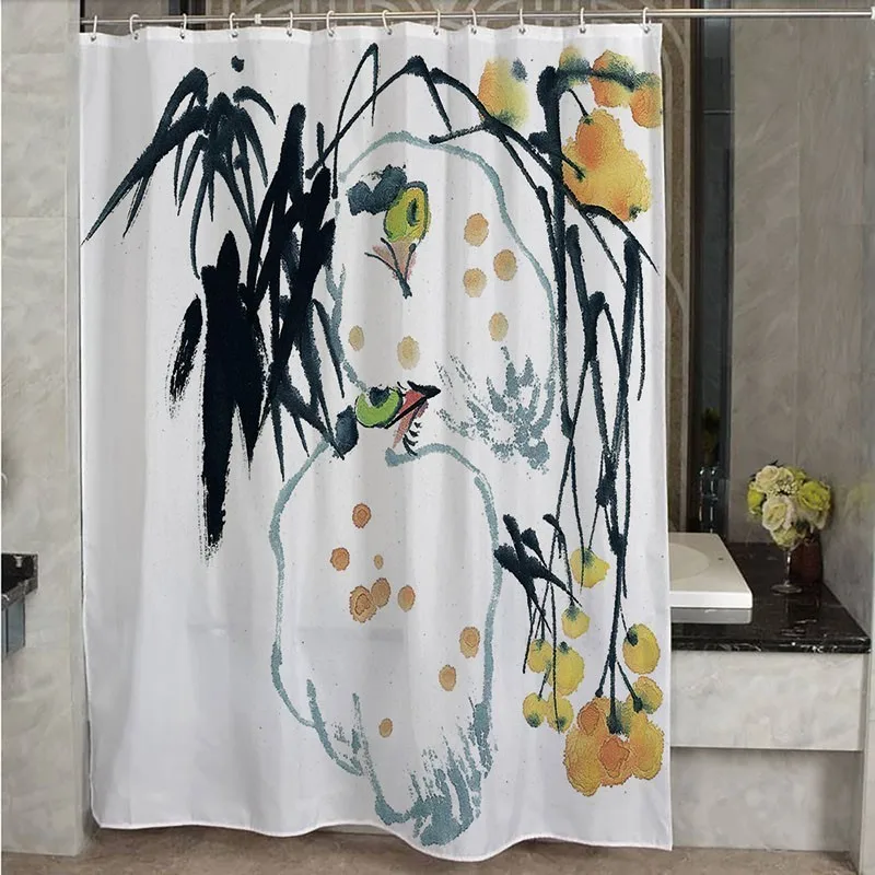 180x180 см Европейская ванная занавеска для душа Акварельная Magpie попугаи с принтом занавес для ванной прочная водонепроницаемая полиэфирная ткань - Цвет: TA 88